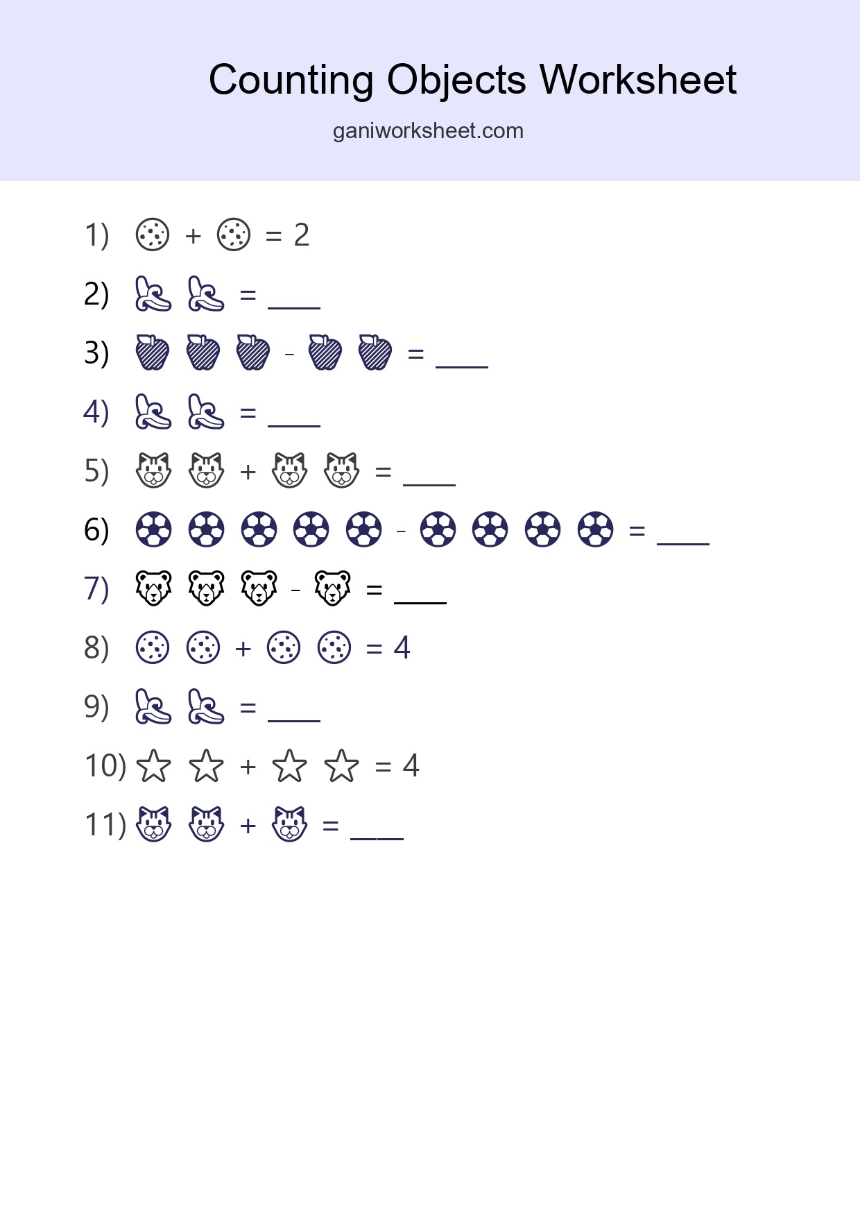 Free Counting Objects Worksheet For Pre-K Printable - Part 1633
