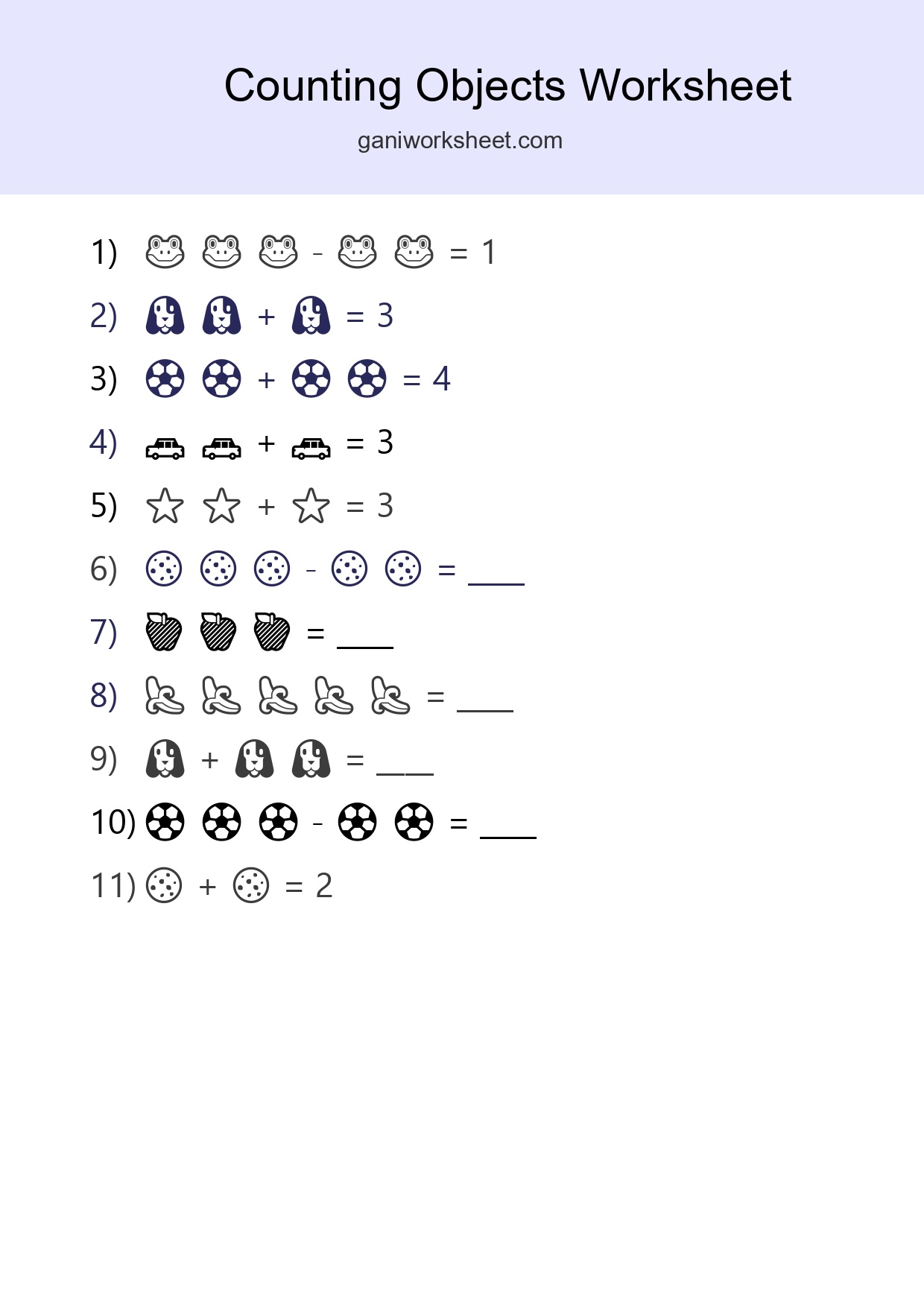 Free Counting Objects Worksheet For Pre-K Printable - Part 353