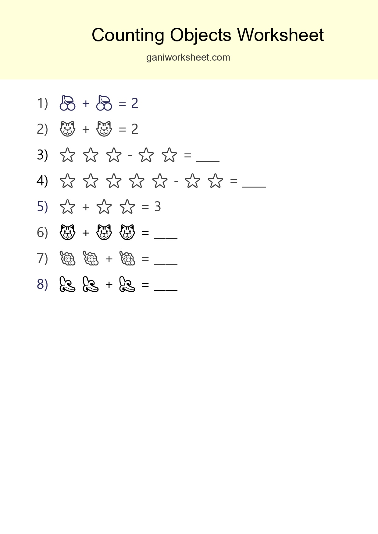 Free Counting Objects Worksheet For Pre-K Printable - Part 503