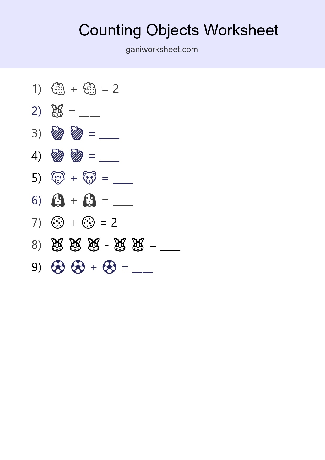 Free Counting Objects Worksheet For Pre-K Printable - Part 693