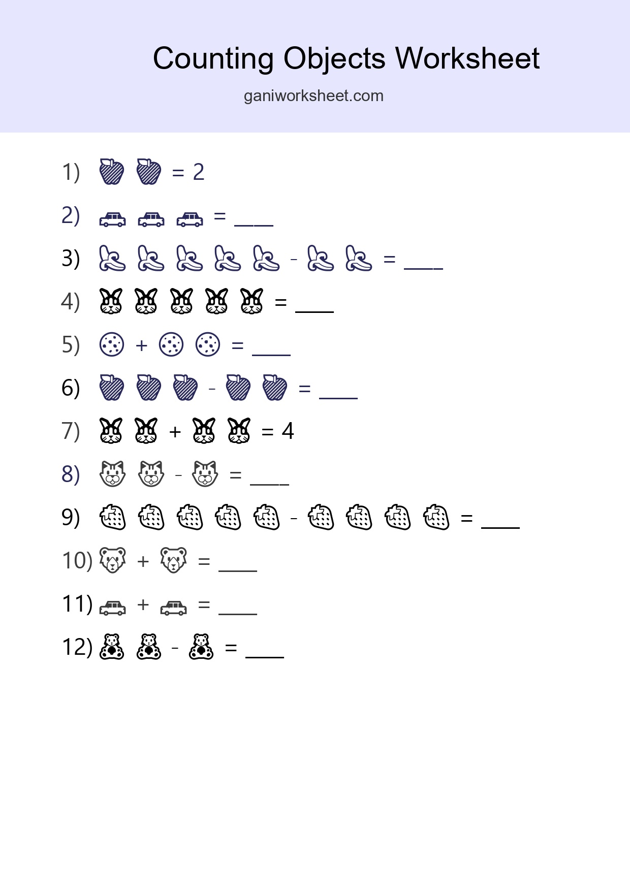 Free Counting Objects Worksheet For Pre-K Printable - Part 83