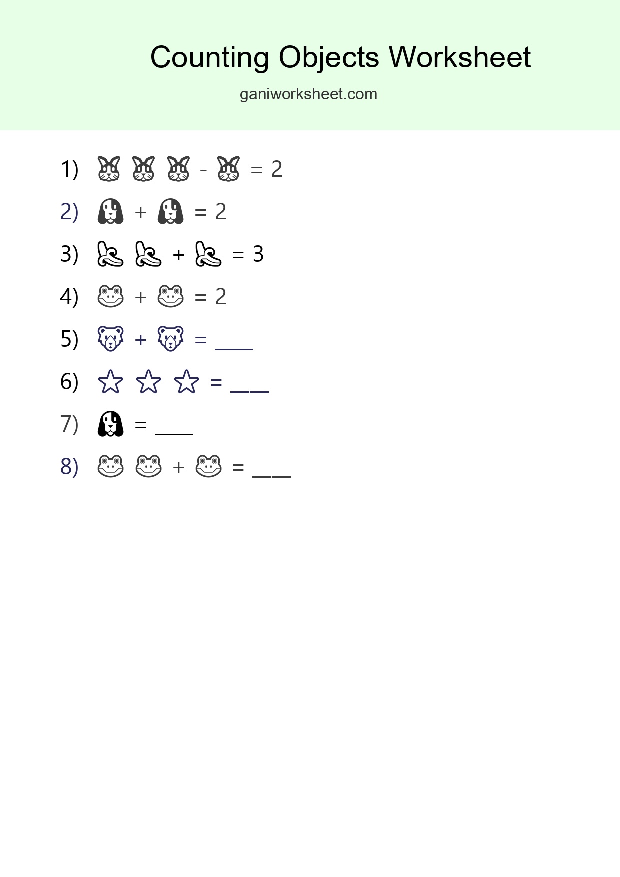 Free Counting Objects Worksheet For Pre-K Printable - Part 873