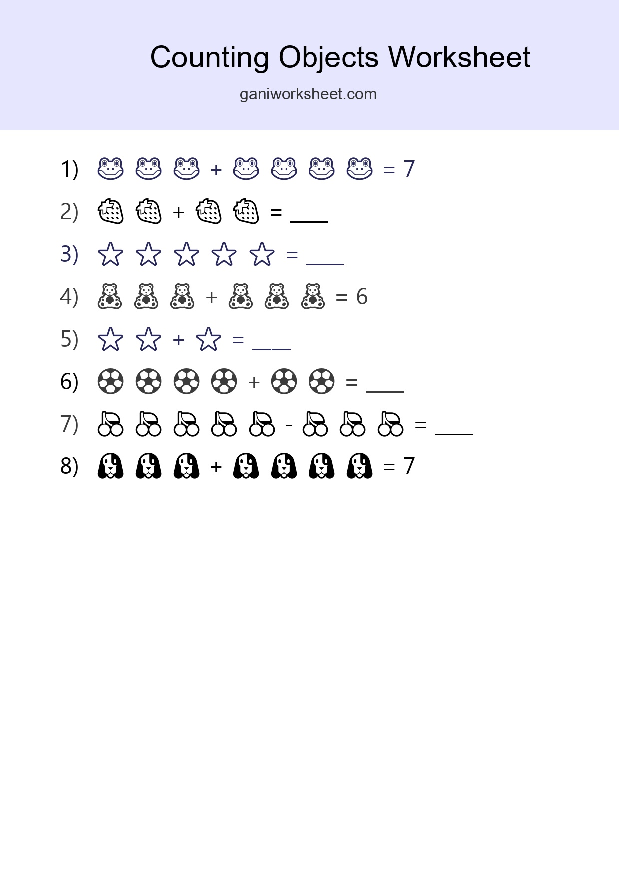 Kindergarten Count The Objects Worksheet - Part 1123