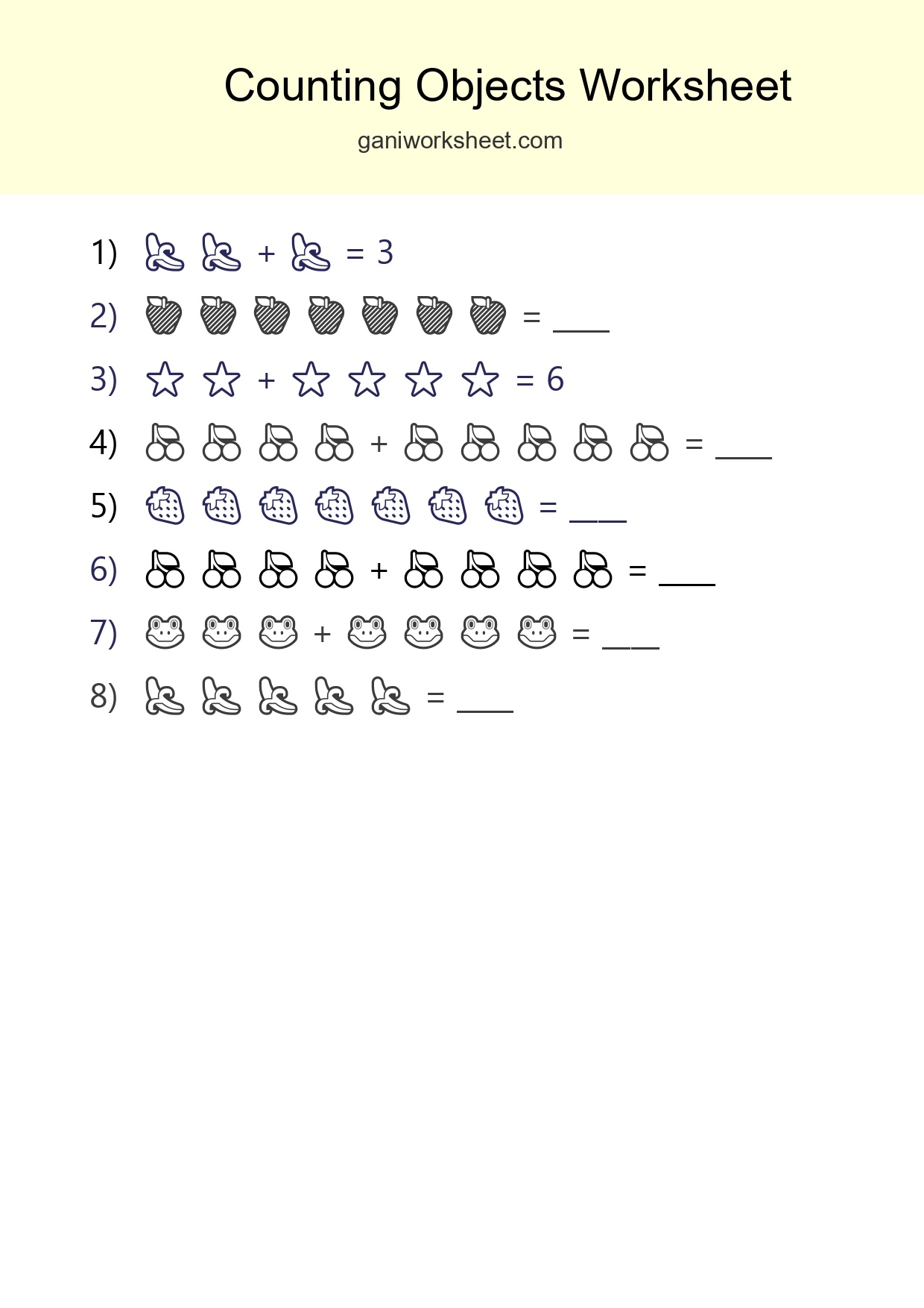 Kindergarten Count The Objects Worksheet - Part 953