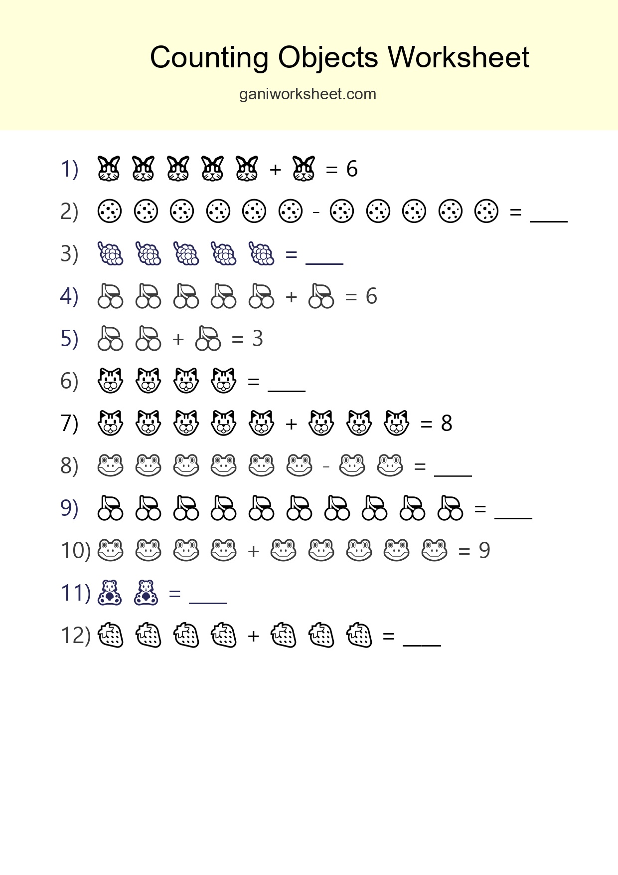 Kindergarten Count The Objects Worksheet - Part 993