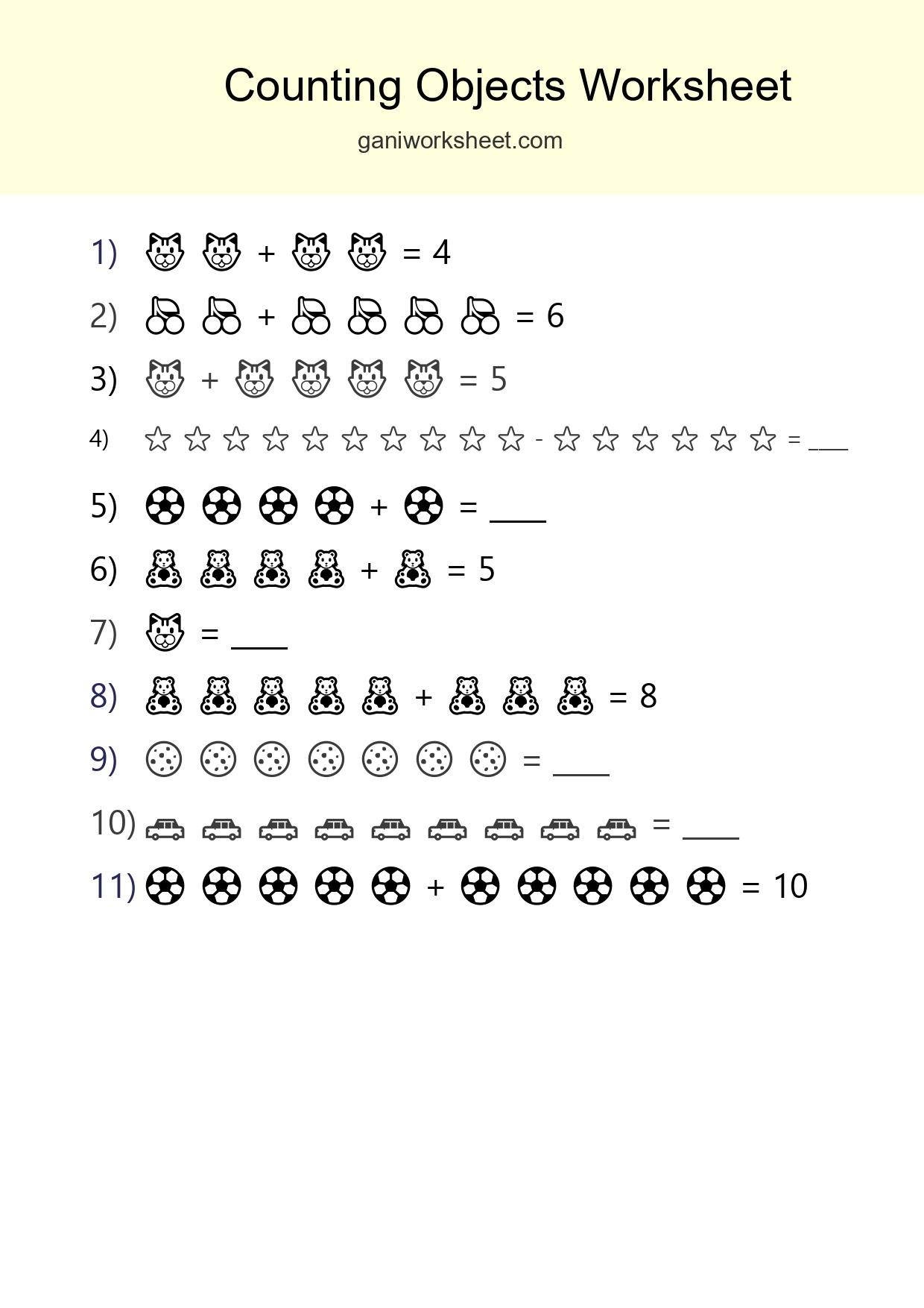 Learn Counting With Pictures Worksheet (Kindergarten) - Part 1513
