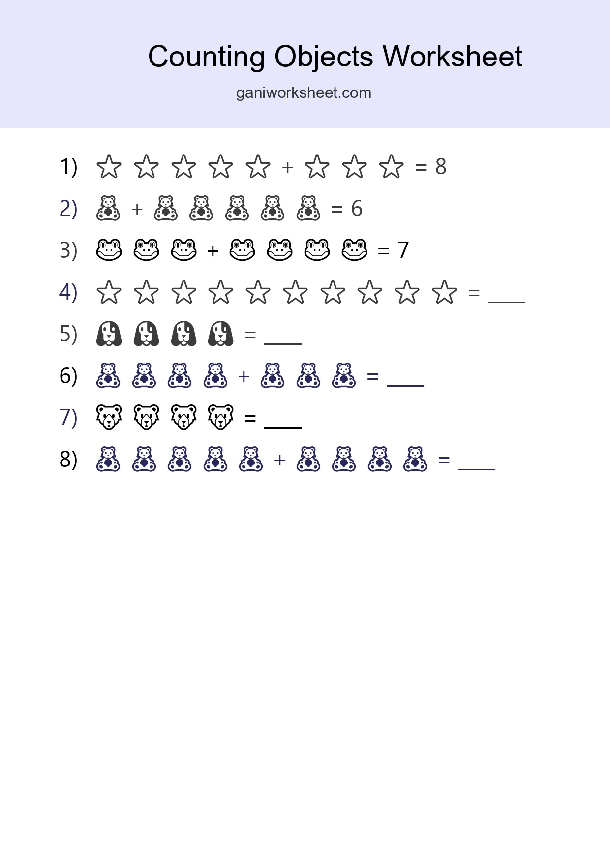 Learn Counting With Pictures Worksheet (Kindergarten) - Part 1553