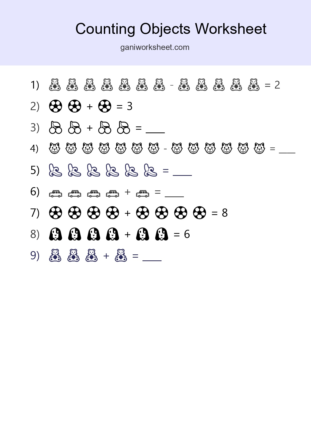 Learn Counting With Pictures Worksheet (Kindergarten) - Part 1573