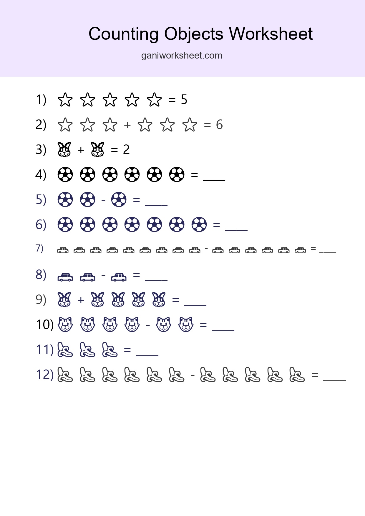 Learn Counting With Pictures Worksheet (Kindergarten) - Part 1613