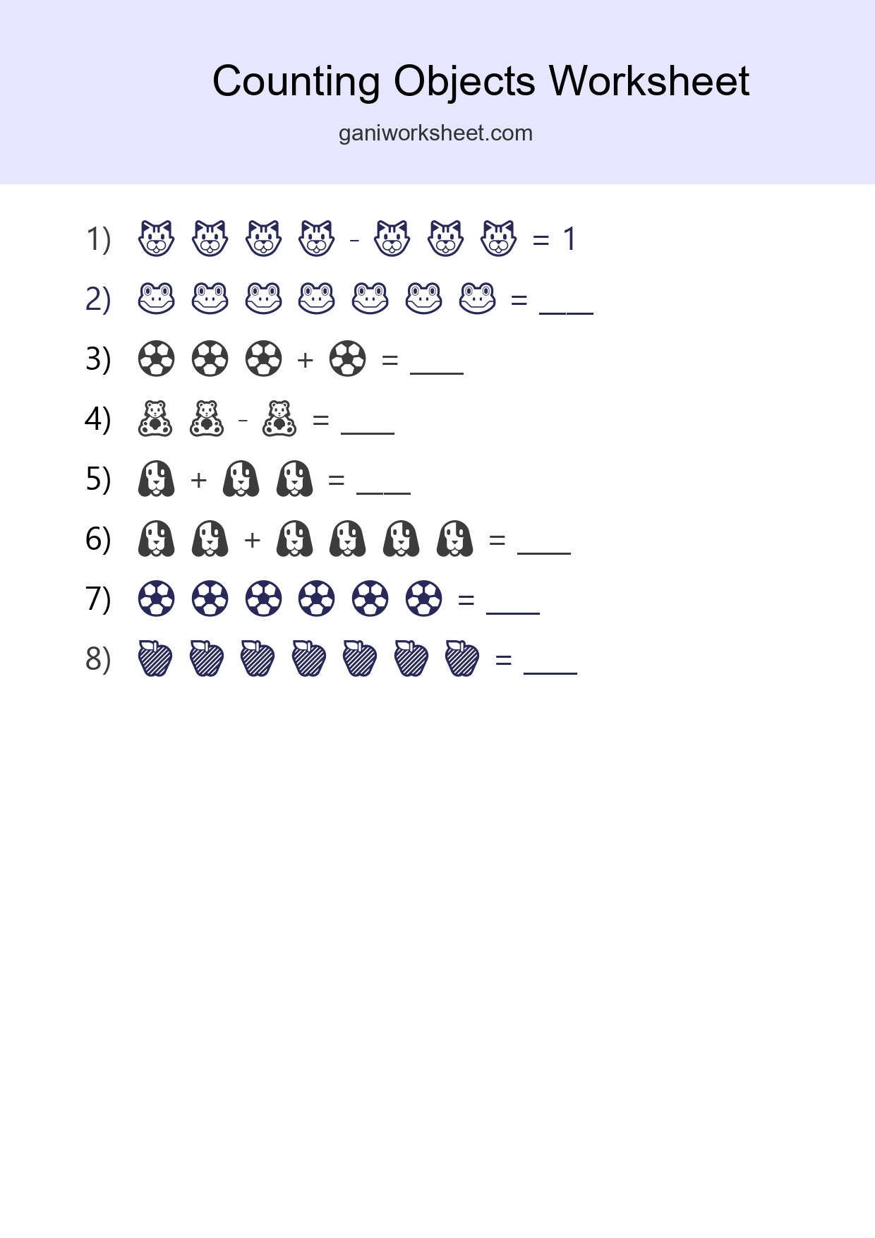 Learn Counting With Pictures Worksheet (Kindergarten) - Part 373