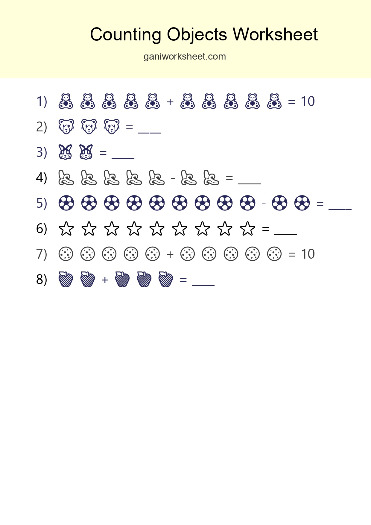 Learn Counting With Pictures Worksheet (Kindergarten) - Part 413