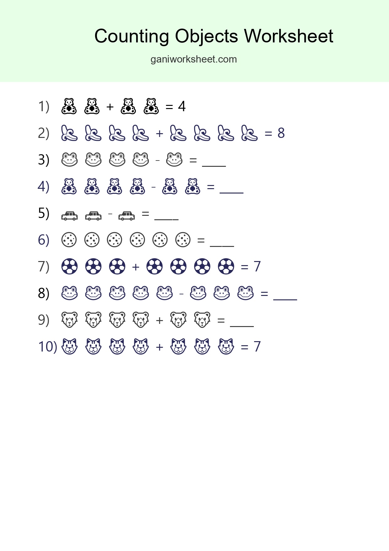 Learn Counting With Pictures Worksheet (Kindergarten) - Part 823