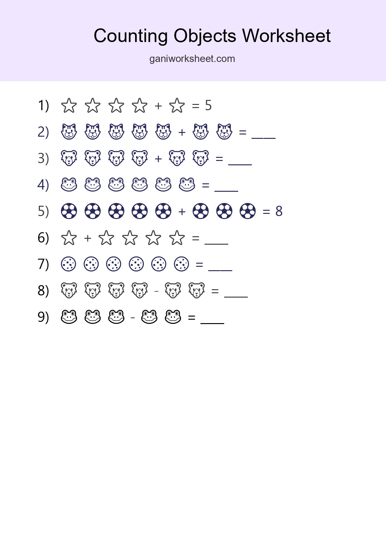 Learn Counting With Pictures Worksheet (Kindergarten) - Part 893