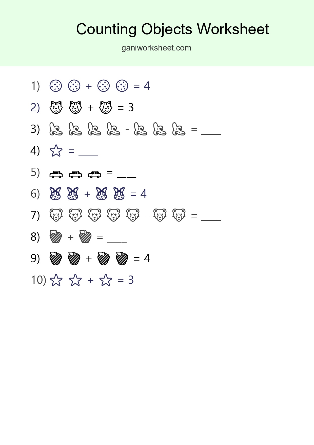 Learn Counting With Pictures Worksheet (Pre-K) - Part 1273