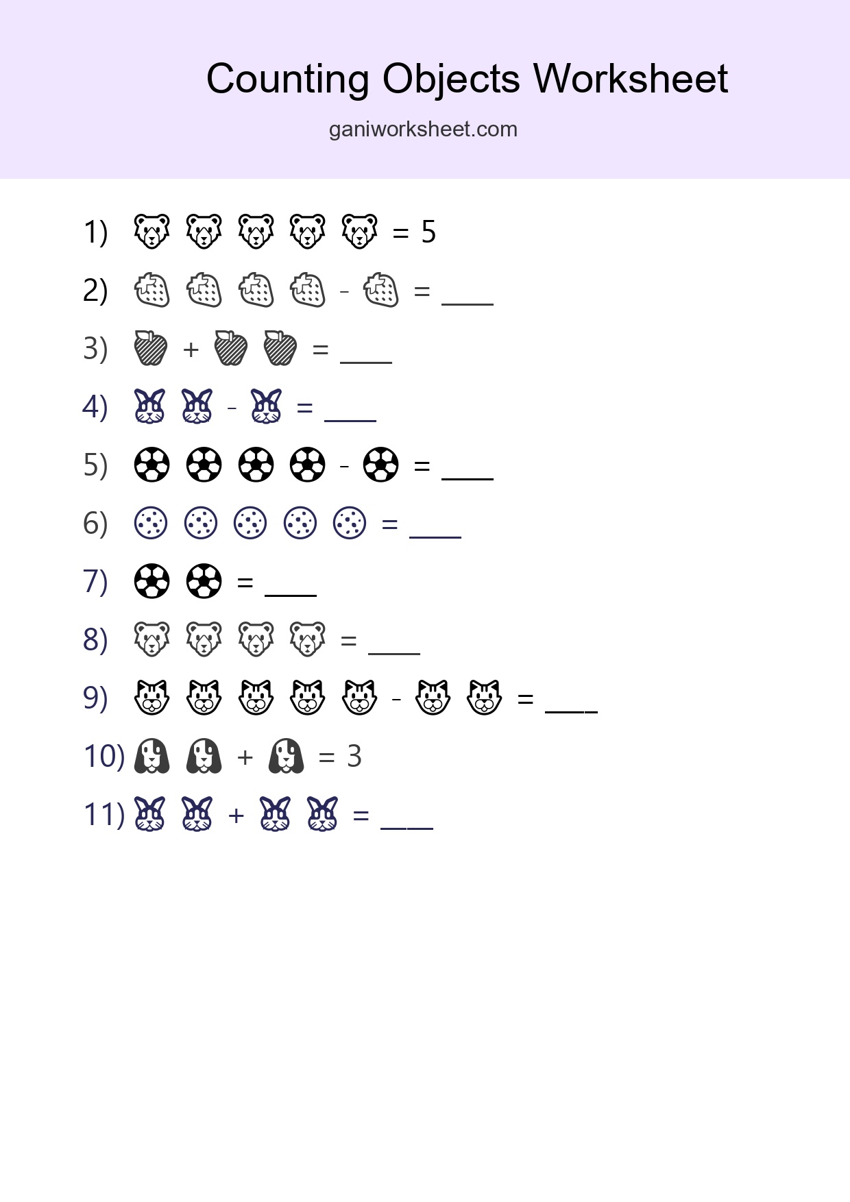 Learn Counting With Pictures Worksheet (Pre-K) - Part 1443