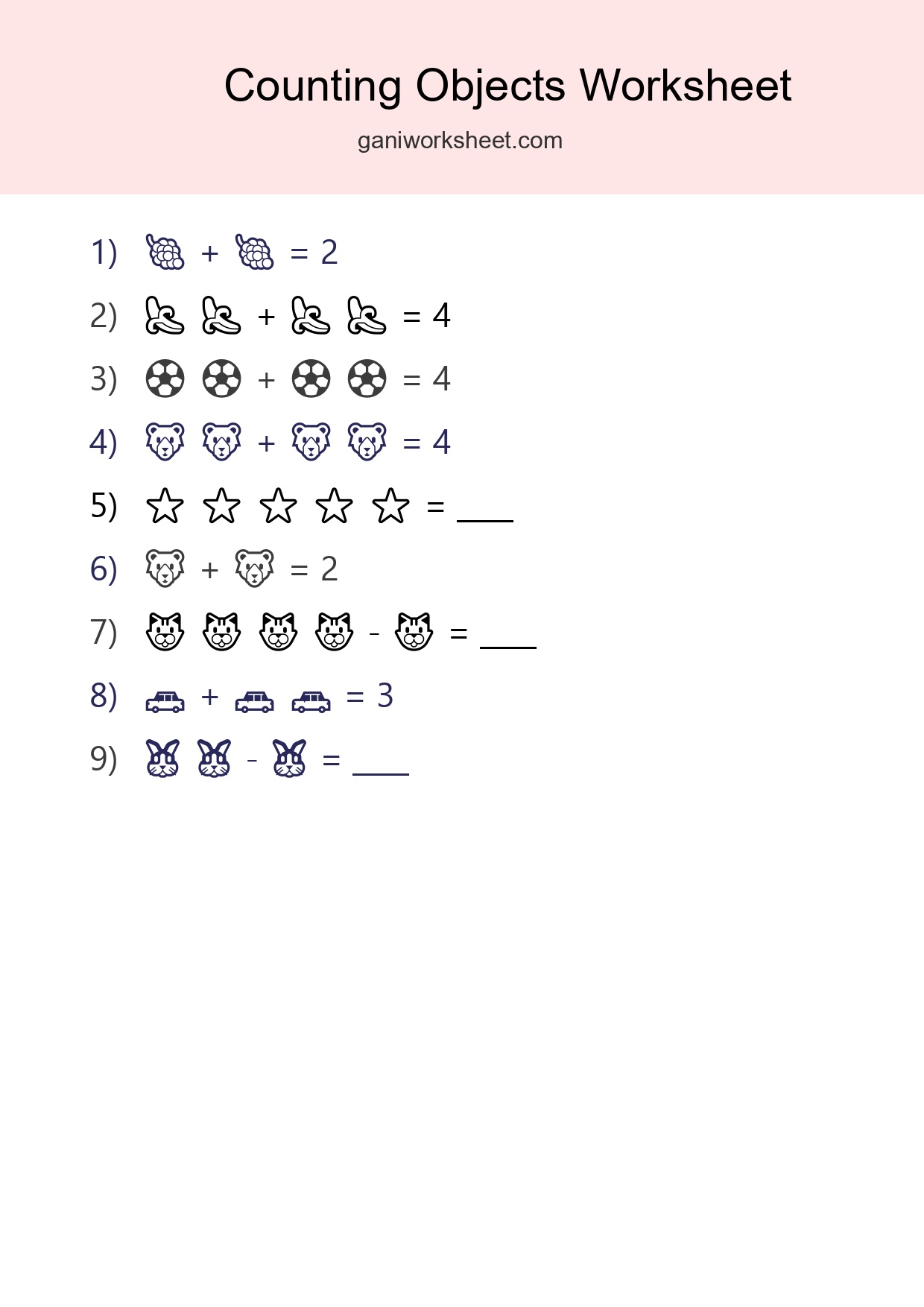Learn Counting With Pictures Worksheet (Pre-K) - Part 1743