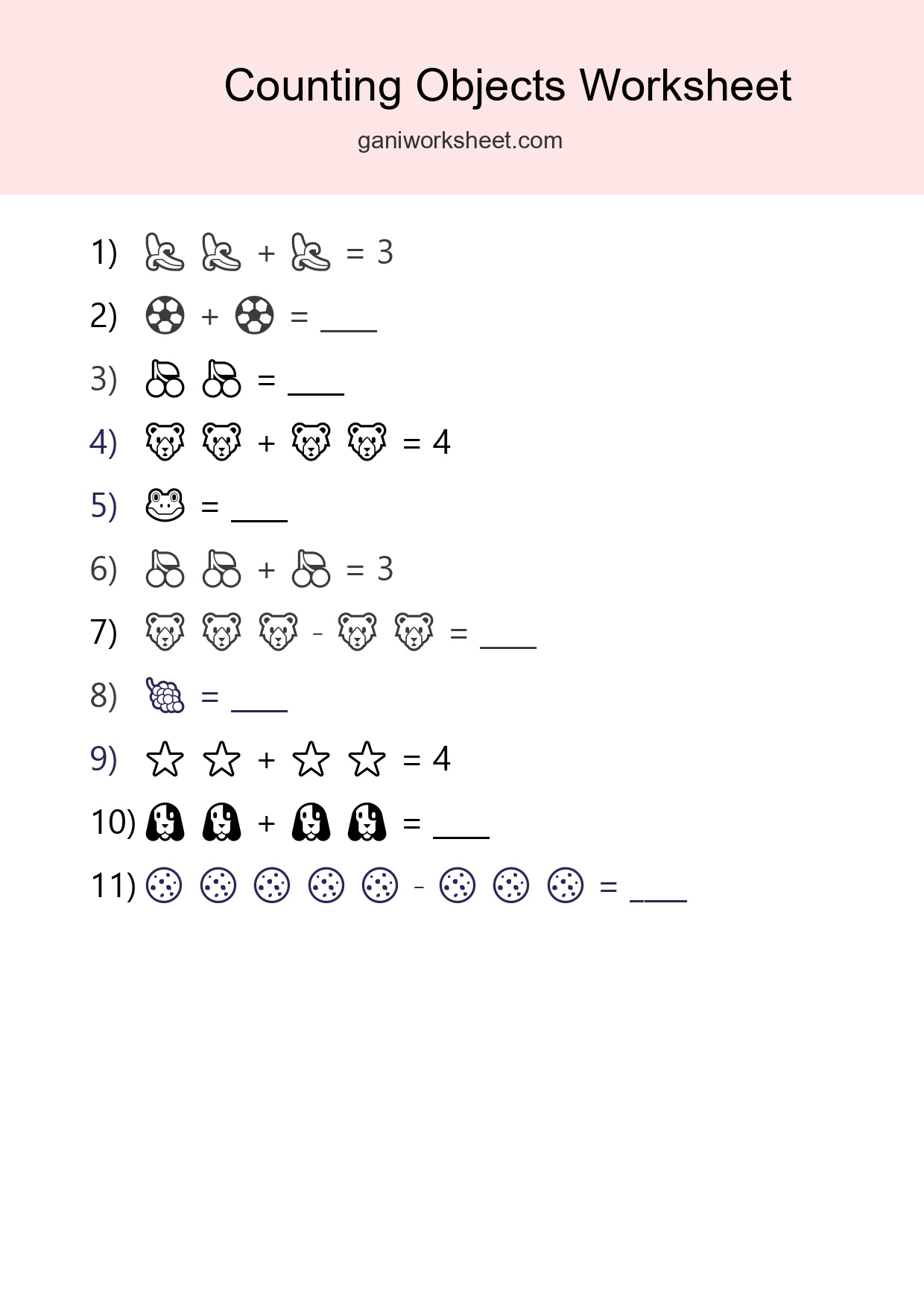 Learn Counting With Pictures Worksheet (Pre-K) - Part 1753