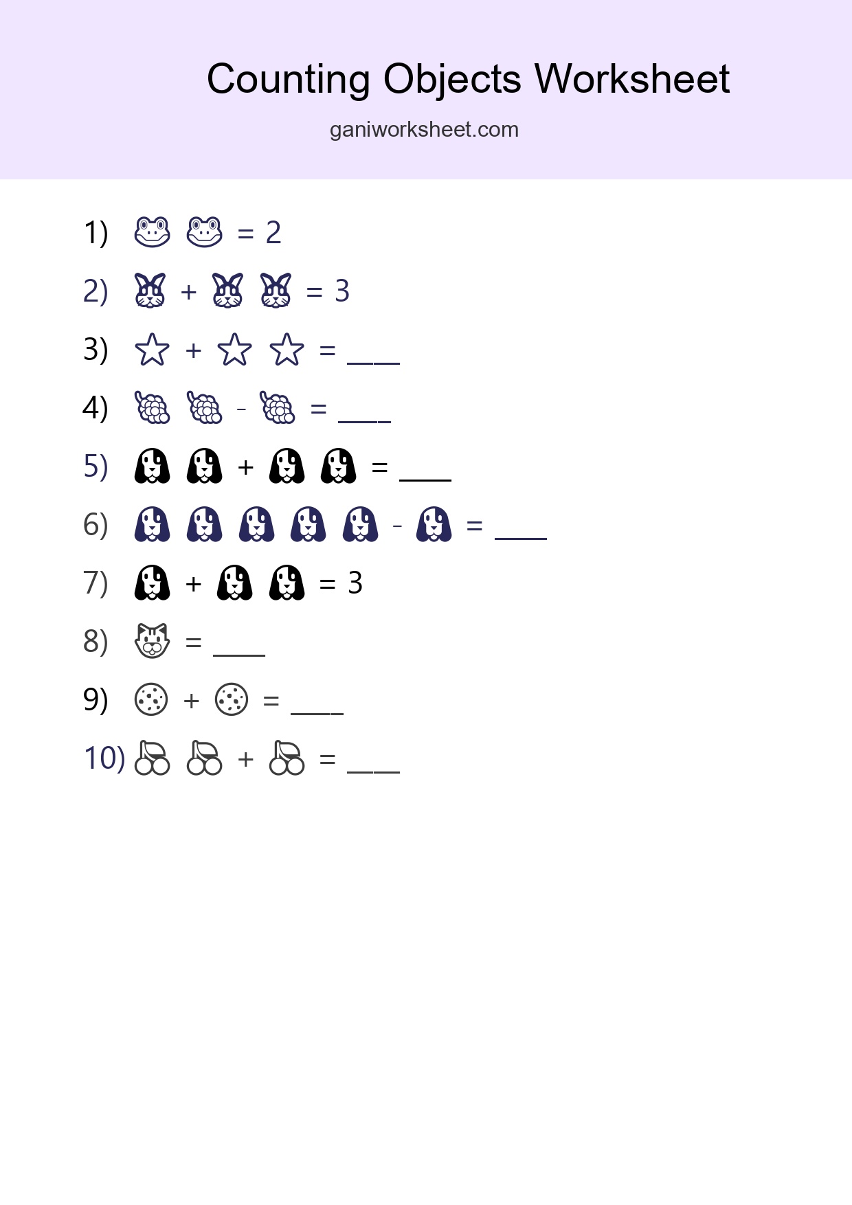 Learn Counting With Pictures Worksheet (Pre-K) - Part 1783