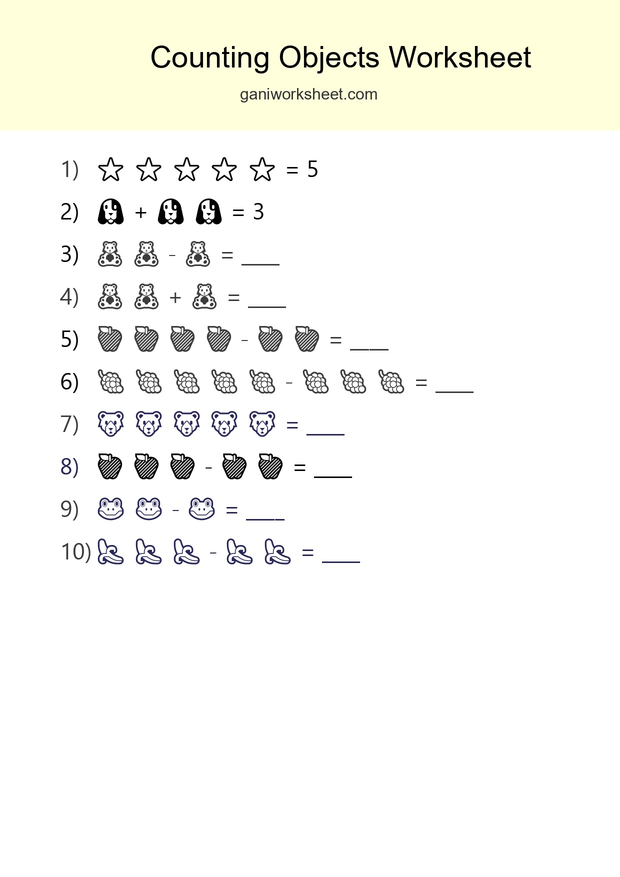 Learn Counting With Pictures Worksheet (Pre-K) - Part 833