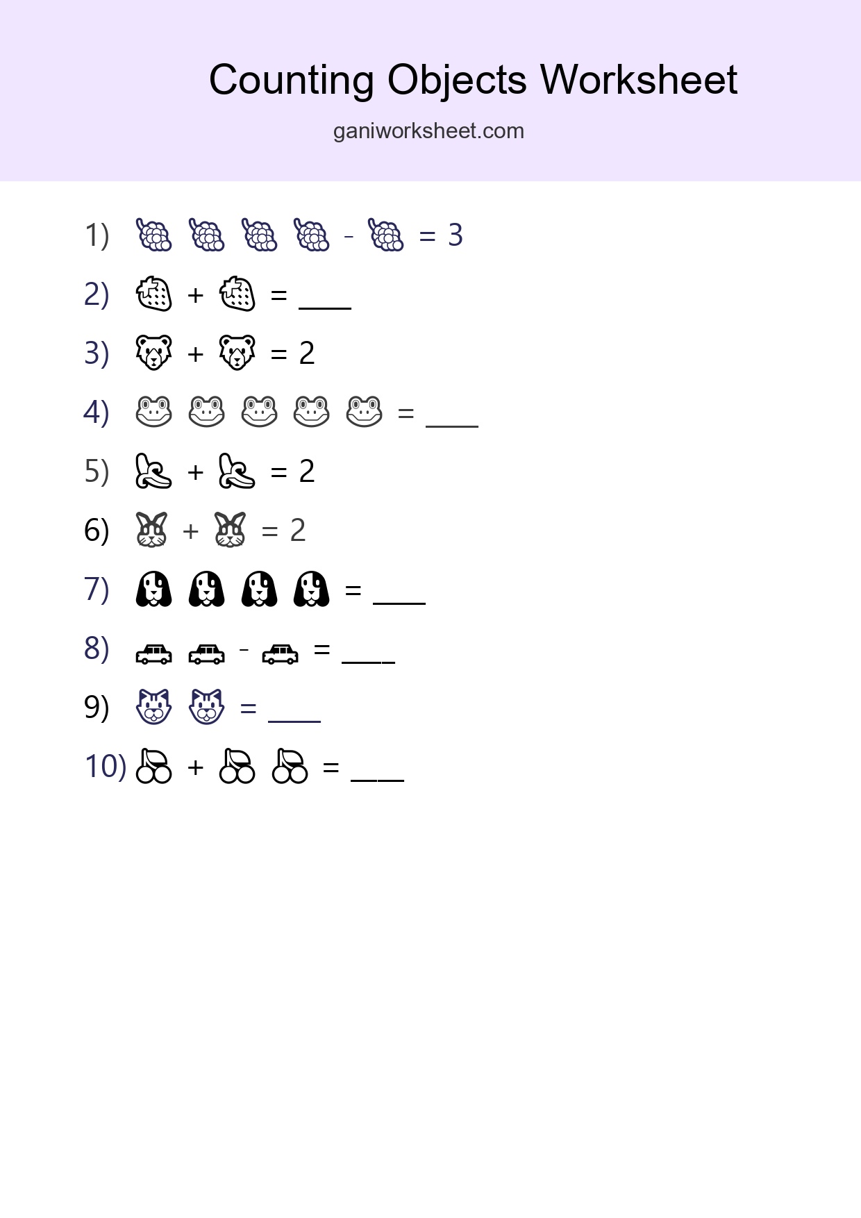 Pre-K Count The Objects Worksheet - Part 1073