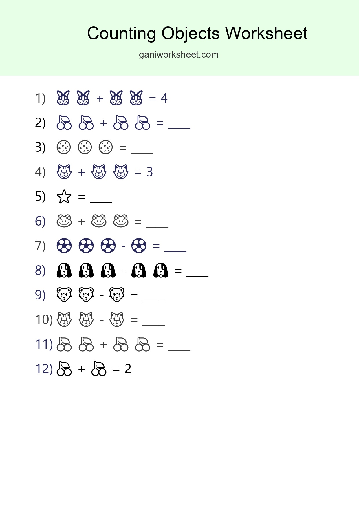 Pre-K Count The Objects Worksheet - Part 1143