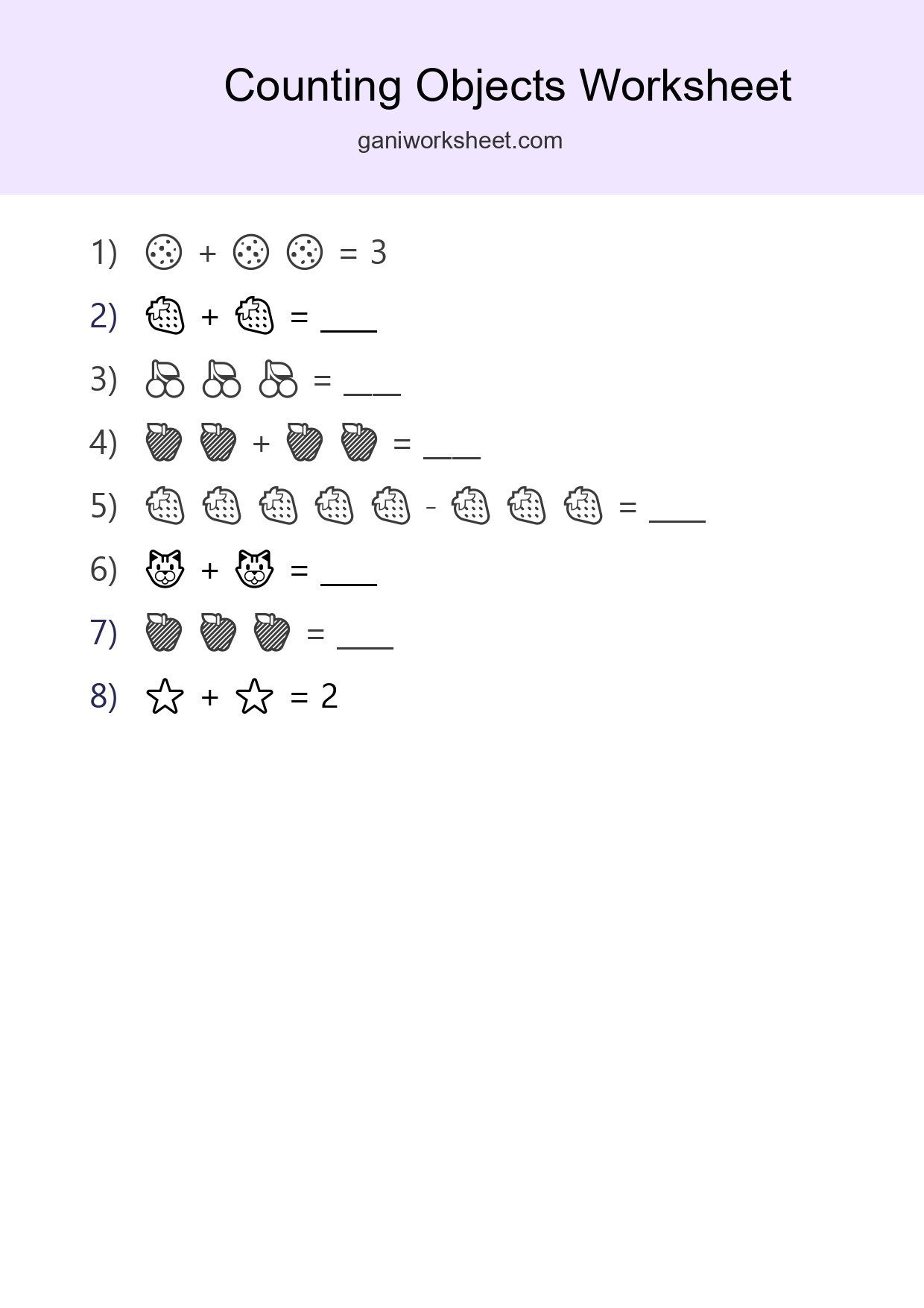 Pre-K Count The Objects Worksheet - Part 1373