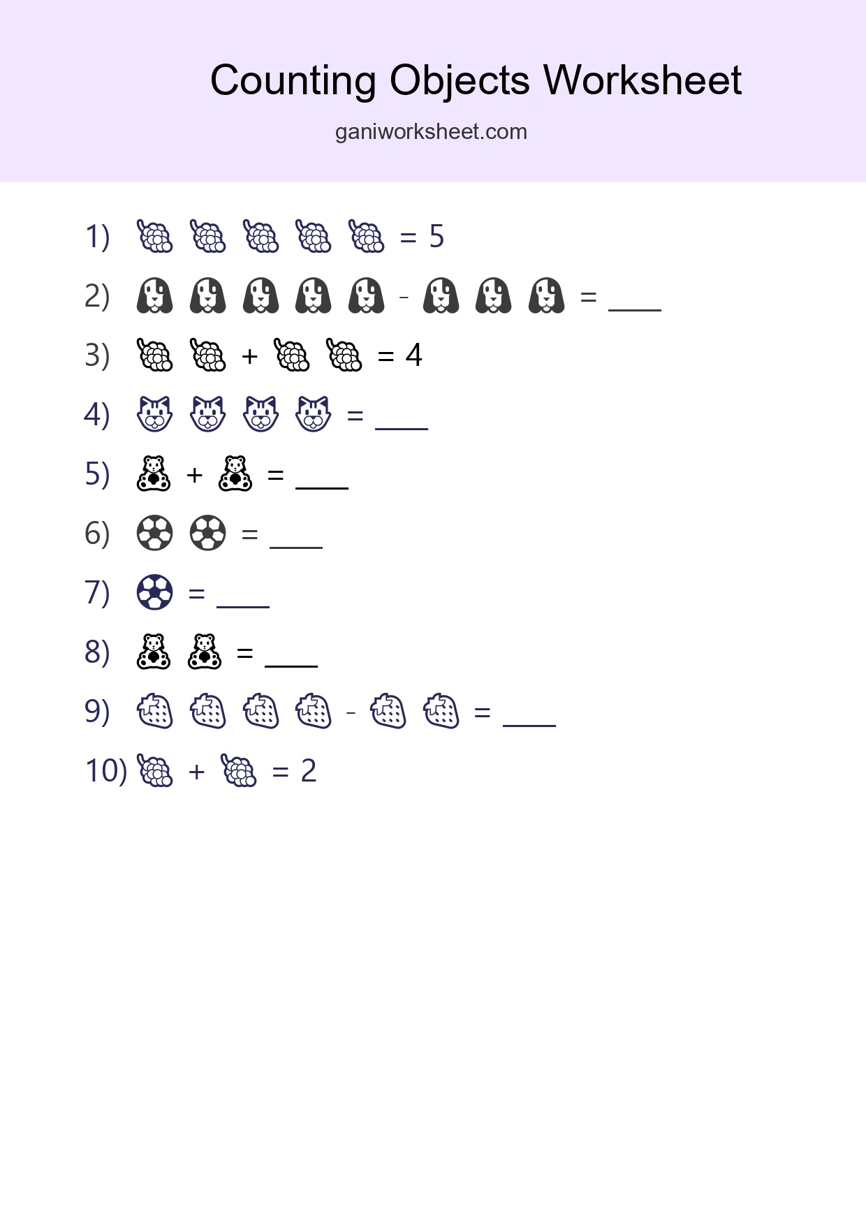 Pre-K Count The Objects Worksheet - Part 1773