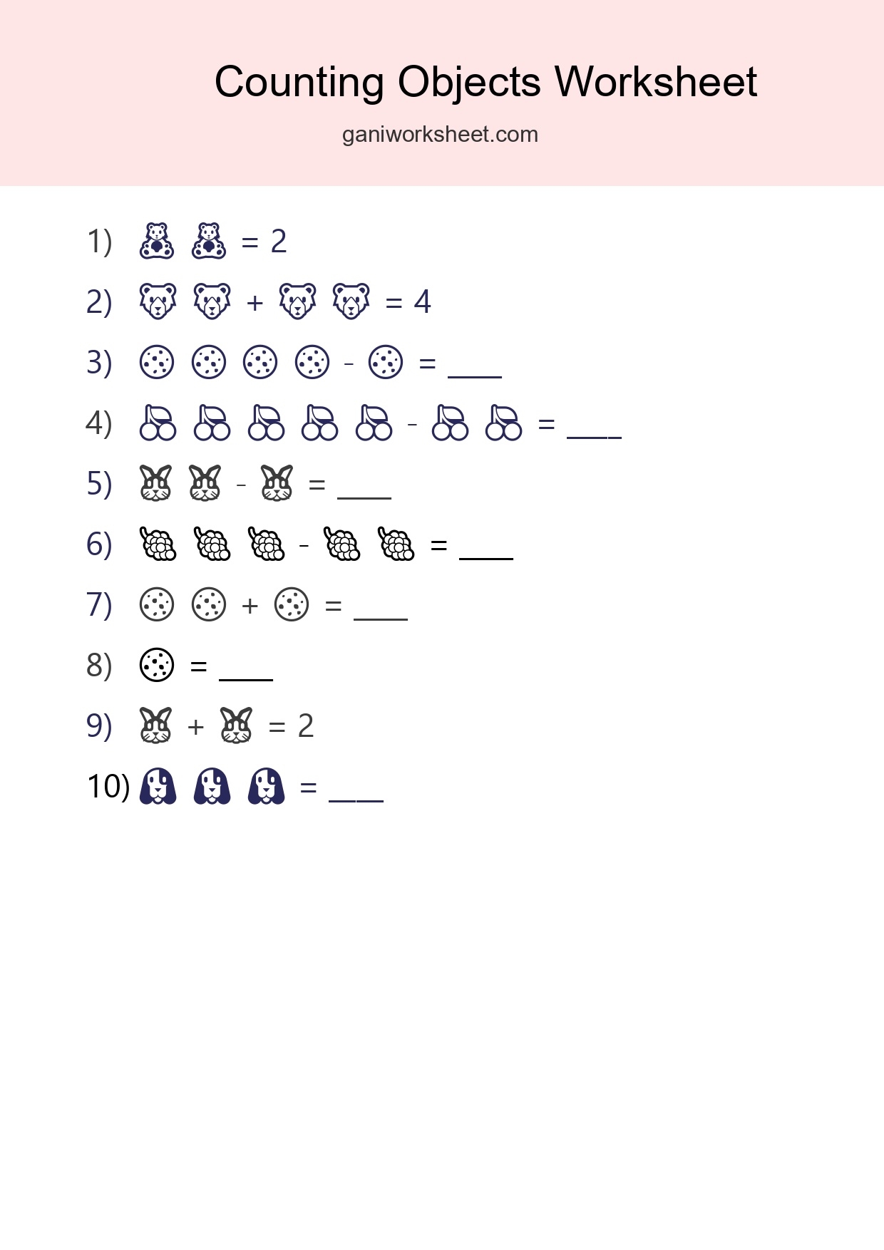 Pre-K Count The Objects Worksheet - Part 563