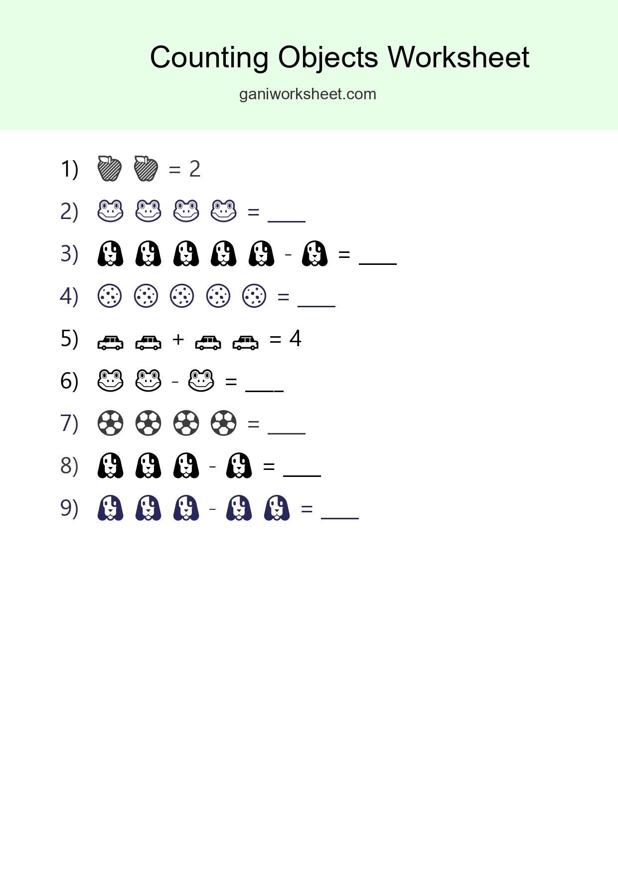 Pre-K Count The Objects Worksheet - Part 983