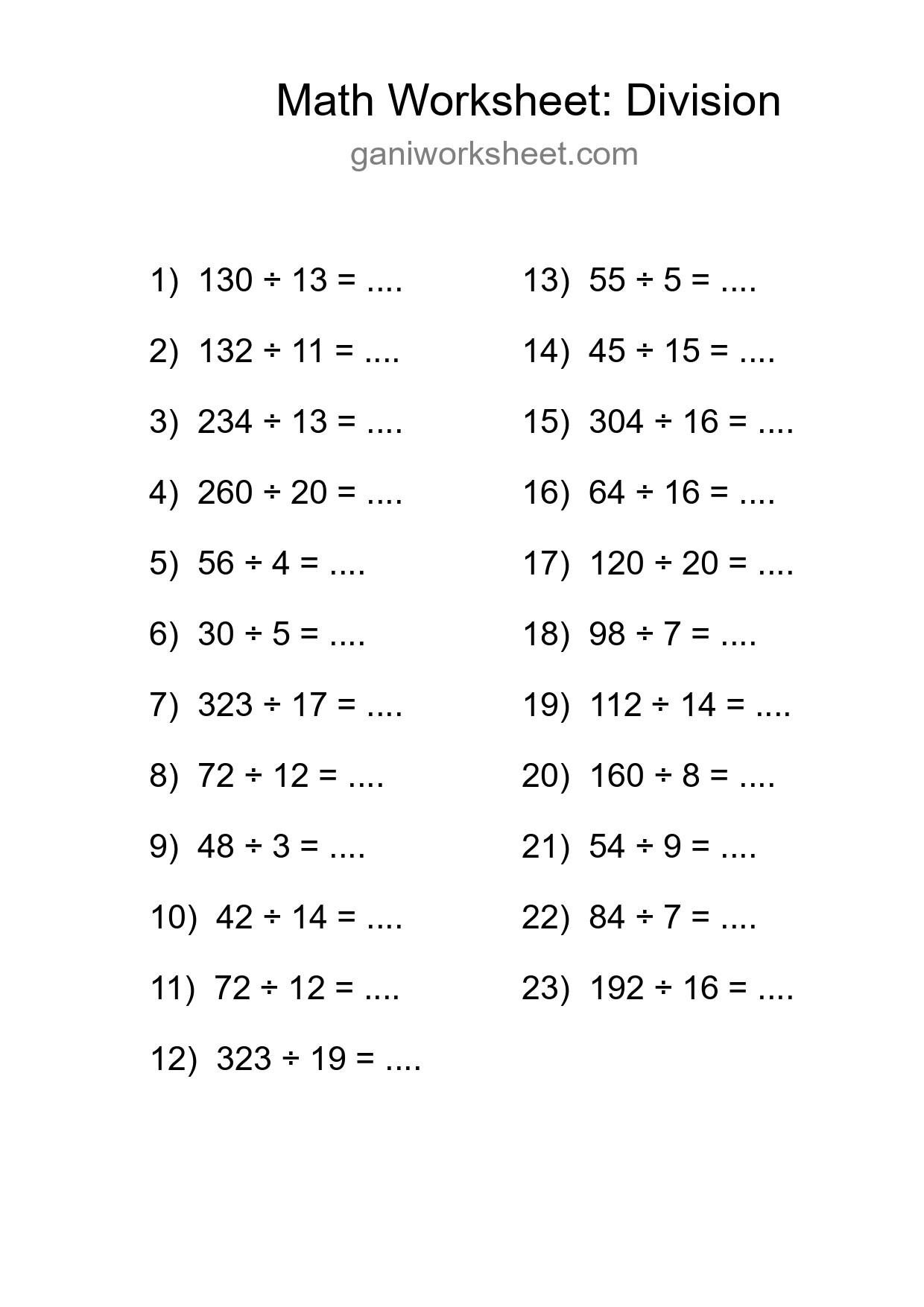 Printable Free 23 Division Math Worksheet For Grade 2 - Part 1344
